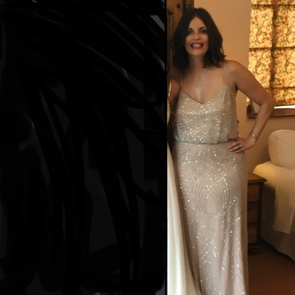 Adriana Papell Beaded Blouson Maxi Dress - Picture 1 of 8